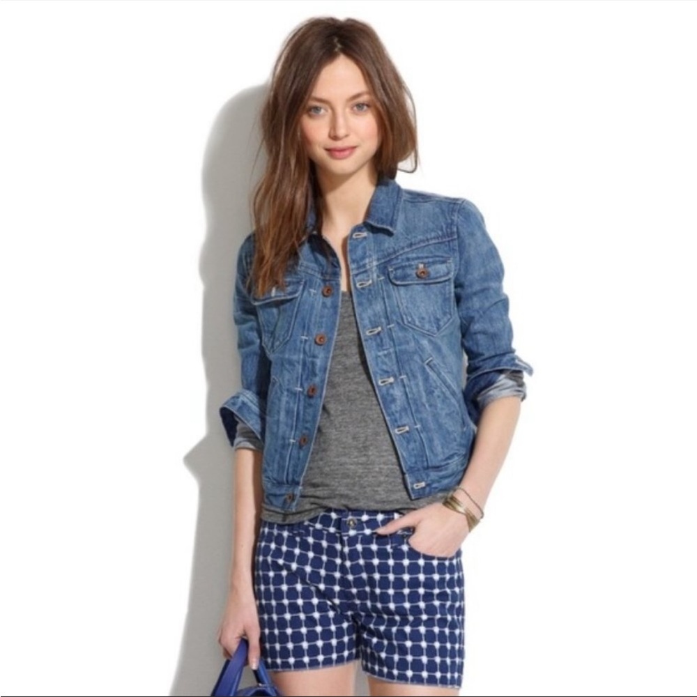 Madewell Blue Print Raw‎ Hem Short size 28